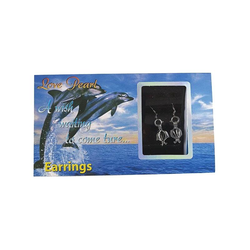 DMCEFP119 натуральная устричная жемчужная серьга с двумя бусинами, серьги из пресноводного жемчуга для женщин - Цвет камня: dolphin