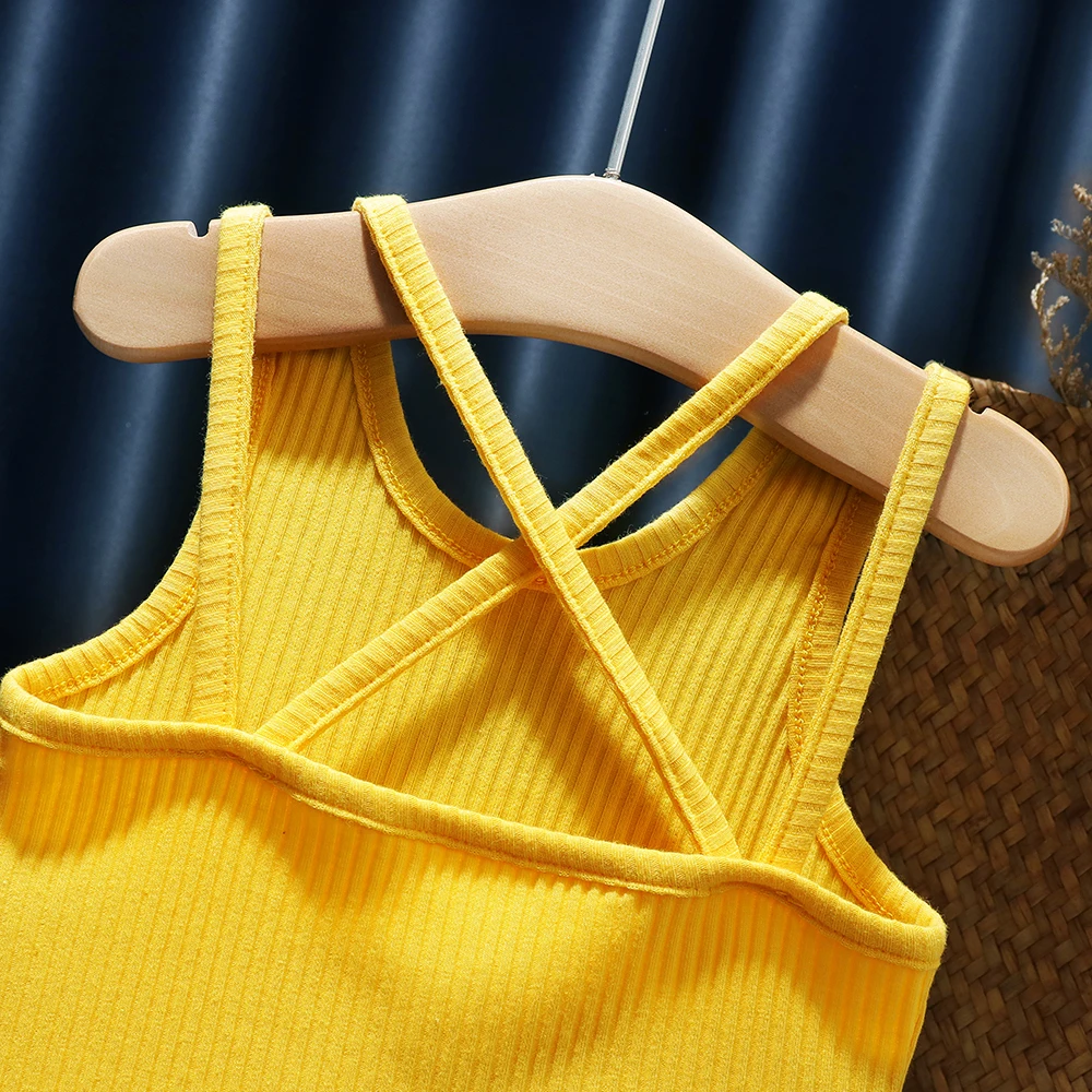 Girls Tank Tops Baby Girls Camisoles Summer Backless Tanks Toddler Kids Sleeveless Underwear Tops Children Undershirt