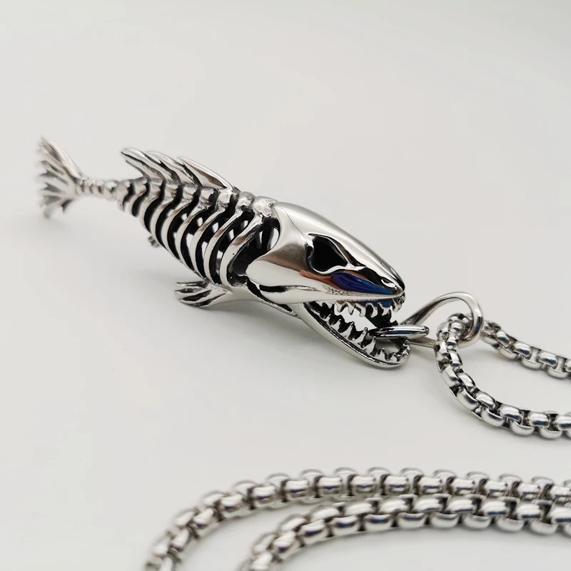 Мужское ожерелье в виде рыбных костей из нержавеющей стали|fashion jewelry|jewelry fashionnecklace
