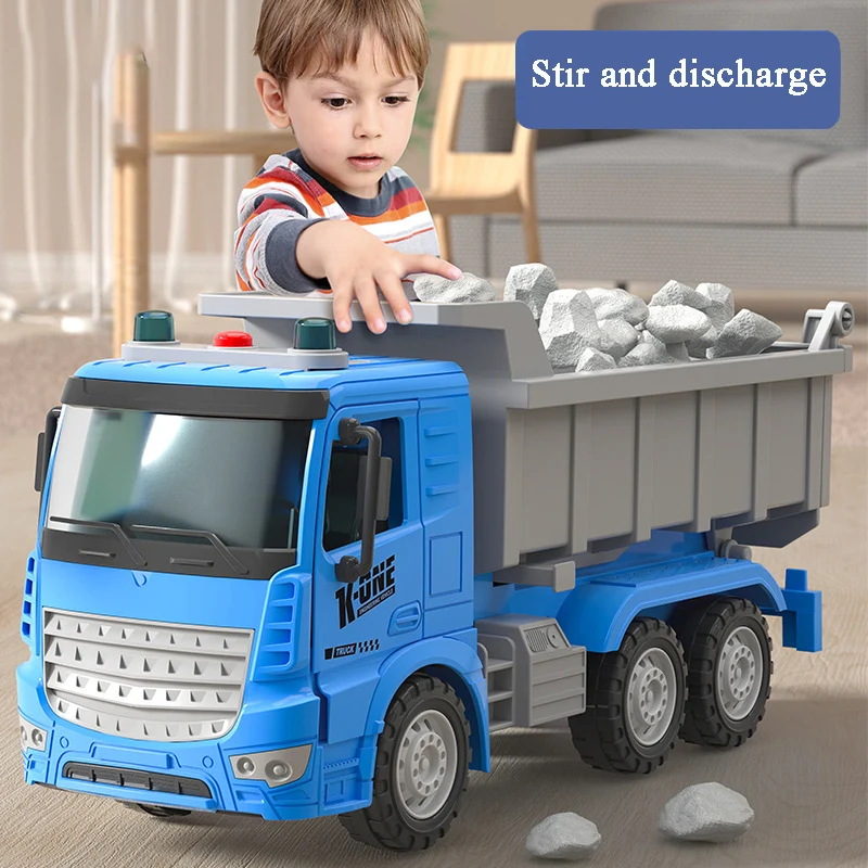 Children's oversized inertial engineering vehicle dump truck cement truck boy music light sound toy truck model car toy gift