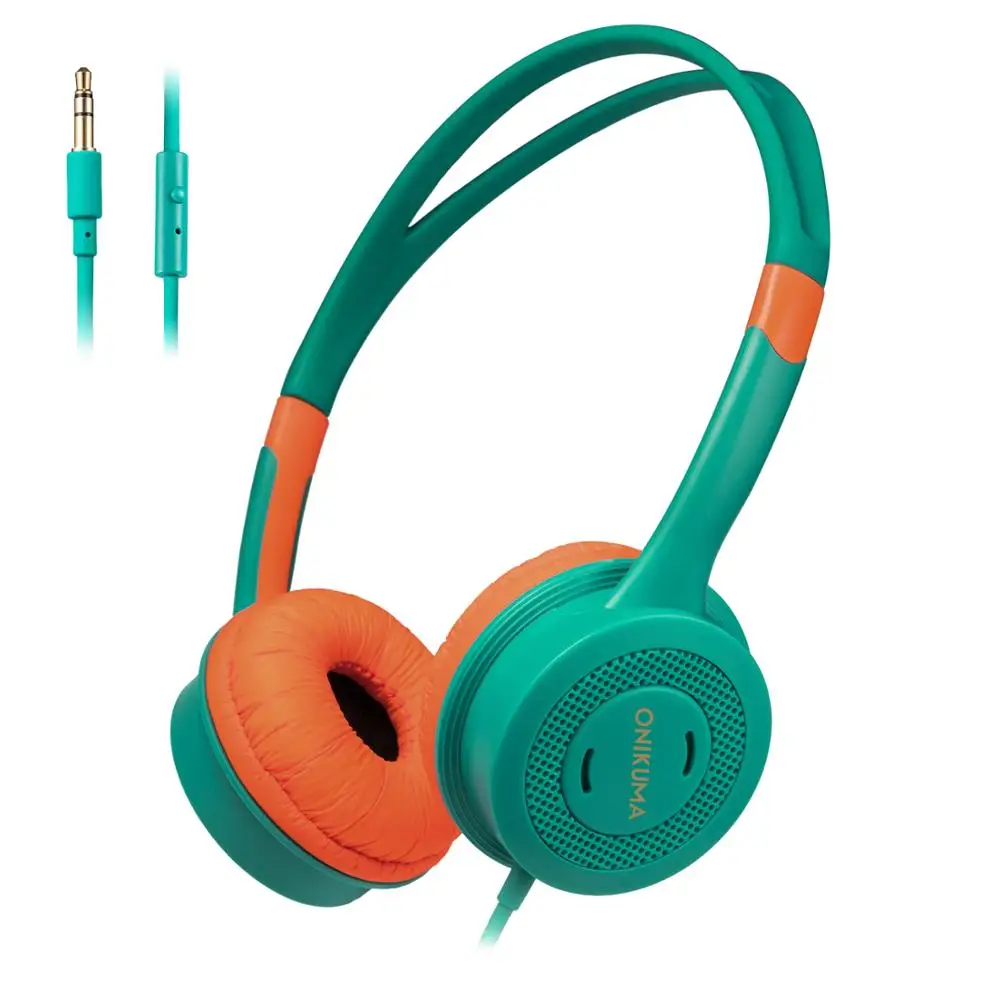 Kids Headphones Wired On Ear Headset with Microphone 85dB Volume Limited Hearing Protection Headset for Girls Boys IOS Android