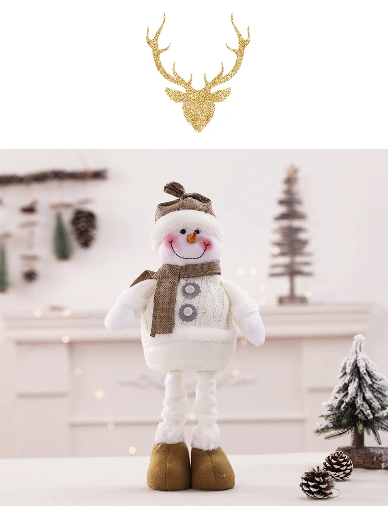 Санта Клаус Снеговик Рождественские куклы выдвижной стоящий Navidad игрушка фигурка Дети Рождественские украшения для подарков для дома