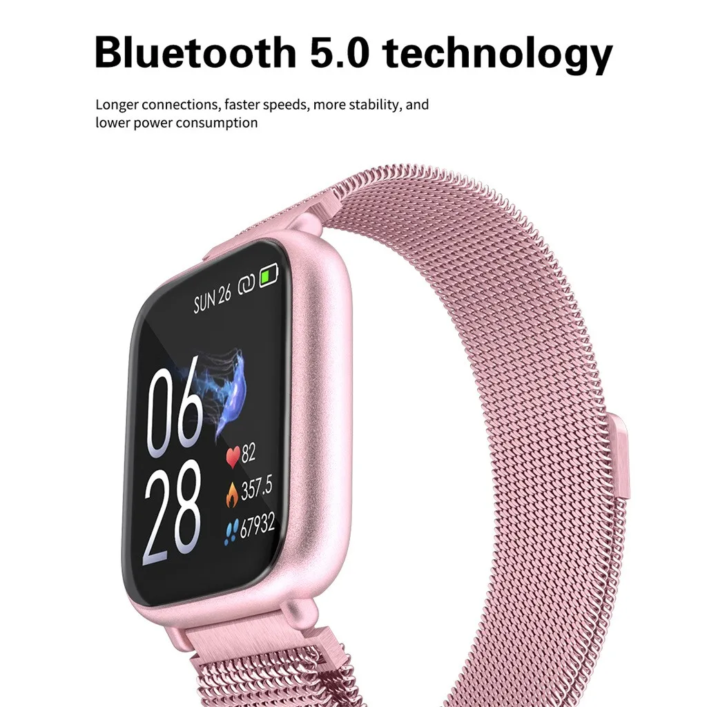 Bluetooth 5,0 полный сенсорный смарт-часы браслет монитор сердечного ритма IP68 водонепроницаемый смарт-часы для IOS Android Россия