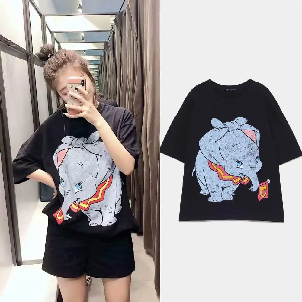QQ0142 Tee Женская одежда, толстовка с капюшоном в виде короля льва, пуловер, уличная одежда с героями мультфильмов,, осенняя футболка с капюшоном и рукавом оверсайз - Цвет: QQ0142 Tee
