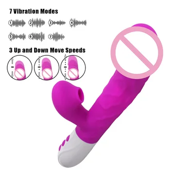 3 In 1 Heating Rabbit Vibrator Telescopic Rotating Dildo Clitoris Sucking Vagina G Spot Stimulate Vibrators Sex Toys for Women 2