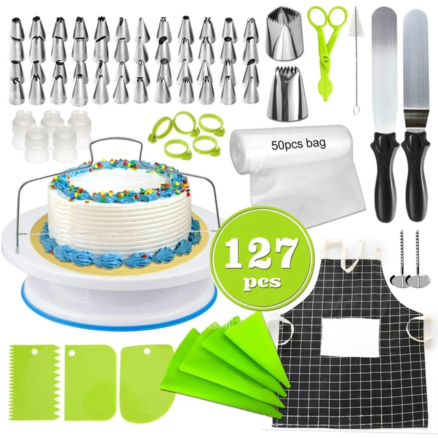 Cake Decorating Kit, 301pcs Cake Decorating Supplies With Cake Turntable  For Decorating, Pastry Piping Bag, Russian Piping Tips - AliExpress