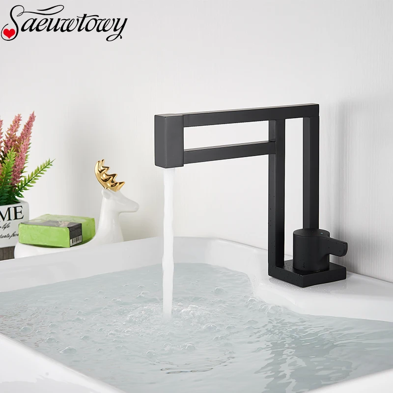 

Basin Faucet Brass Bathroom Faucet Wash Basin Deck Sink Faucet Faucet Single Hole Creative Curve Basin Tap Cold And Hot Water