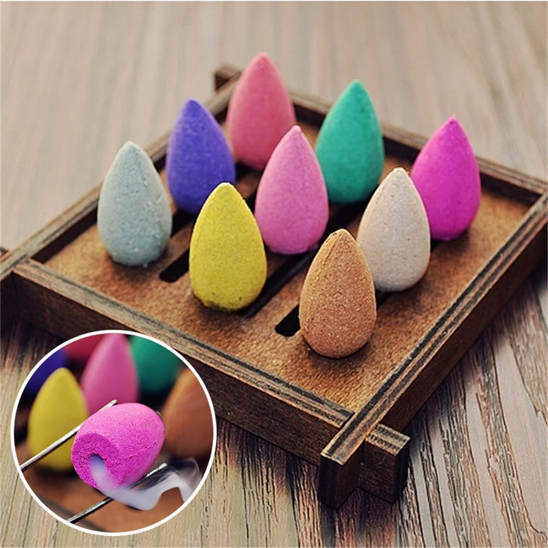 Natural Smoke Backflow Pagoda Incense Indoor Aromatherapy Cone Incense Bullet Sandalwood 45Pcs/Set