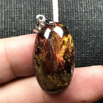 

Top Natural Red Pietersite Pendant Jewelry For Woman Lady Man Crystal 25x15x8mm Energy Beads Silver Namibia Oval Stone AAAAA