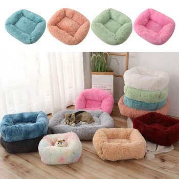 

Long Plush Super Soft Dog Bed Pet Kennel Round Sleeping Bag Lounger Cat House Winter Warm Sofa Basket for Small Medium Large Dog
