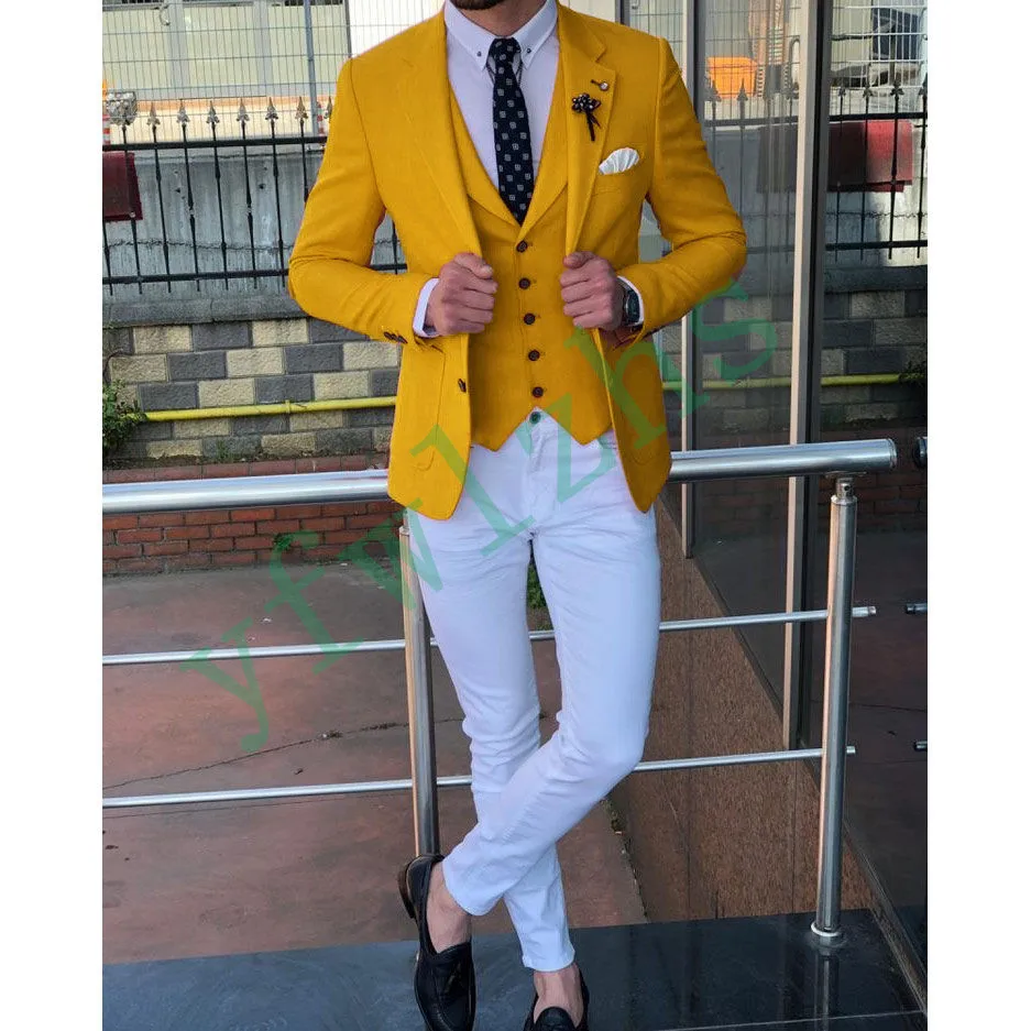 

New Arrival Two Buttons Groomsmen Notch Lapel Groom Tuxedos Men Suits Wedding/Prom Best Man Blazer ( Jacket+Pants+Vest+Tie) B10
