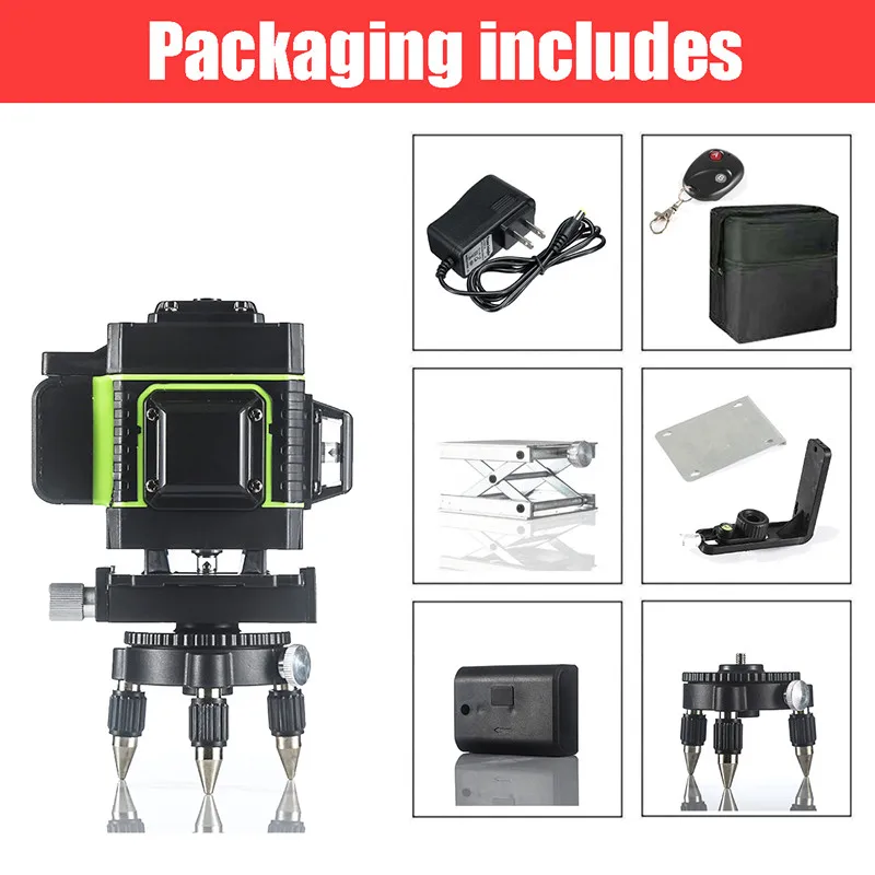 

Laser Level 16 Lines Blue 4D Self-Leveling Linear 360 degree Rotation Horizontal and Vertical Cross With Base