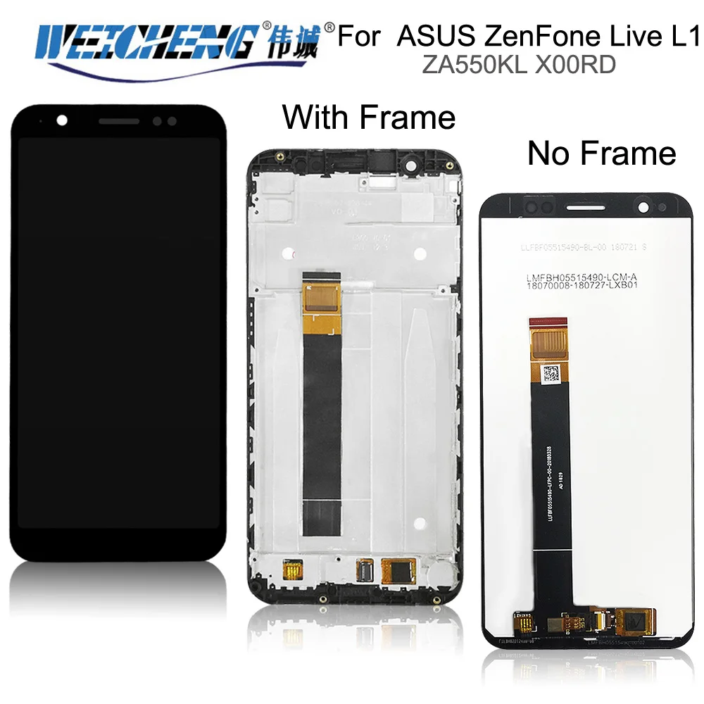 ЖК-экран для Asus ZenFone Live L1 ZA550KL X00RD дисплей с рамкой и сенсорной панелью дигитайзер