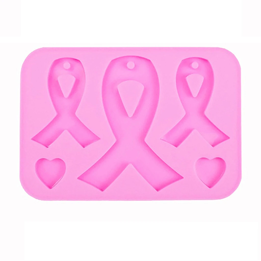 AIDS Cancer Awareness Bow Keychains Resin Mold Silicone Red Ribbon Bow Mold Tool