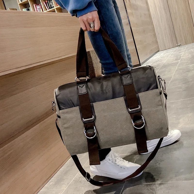 

New Canvas Retro Leisure Women's Bag Pure Color Wear Resistant Large Capacity Storage Handbag Single Shoulder Slant Travel Bag