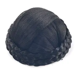 Soowee коричневый Температура волокна синтетические шиньоны аксессуары Плетеный Chignon волос Bun Donut ролика Головные уборы