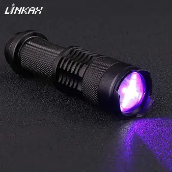 

Portable CREE Q5 LED UV Flashlight Zoomable Ultraviolet Torch Pet Urine Stains Detector Money detector Scorpion Hunting Outdoor