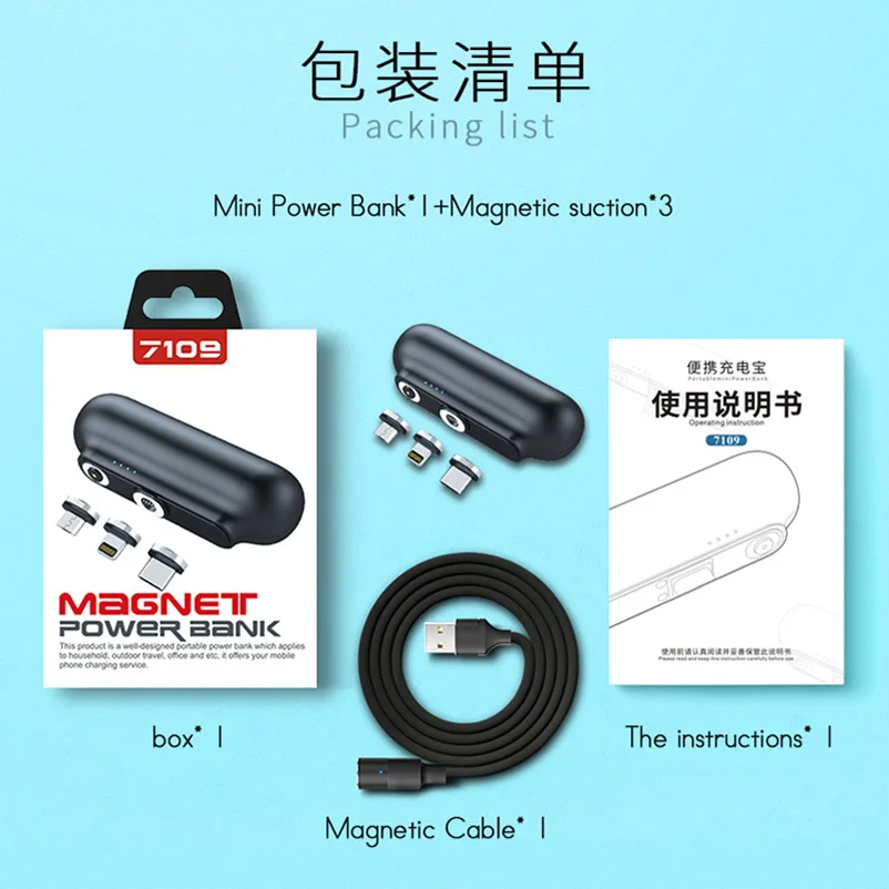 Garas Mini Magnetic Charger Power Bank Micro Usb Type C 2600mah Portable Battery Charger Power Bank Aliexpress