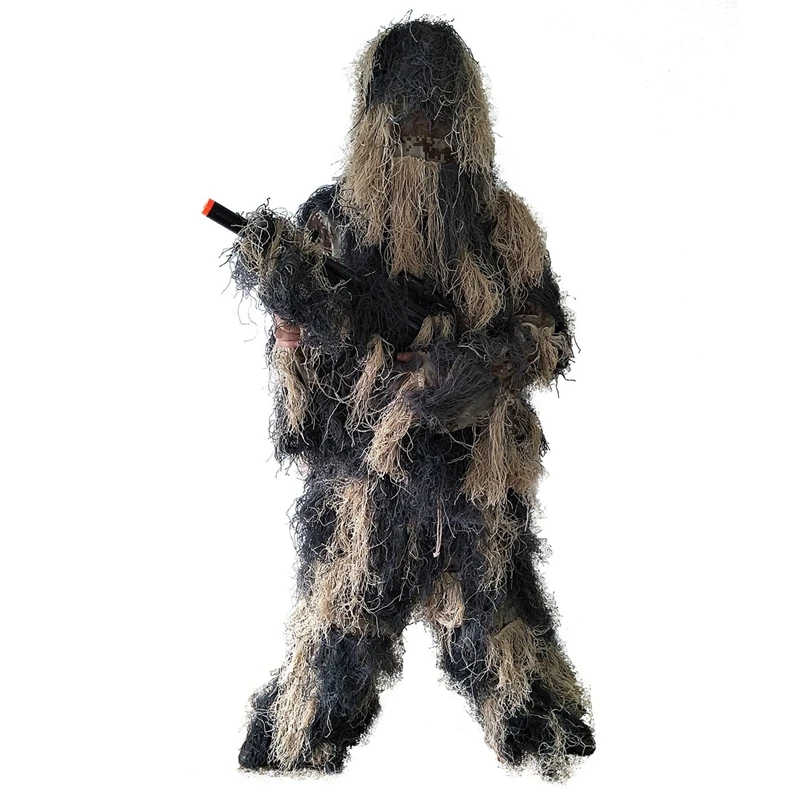 

5 Pcs/set Ghillie Suit, Camouflage Clothing, Clothes and Trousers for Jungle Hunting, Shooting, Airsoft, Wildlife Photography or