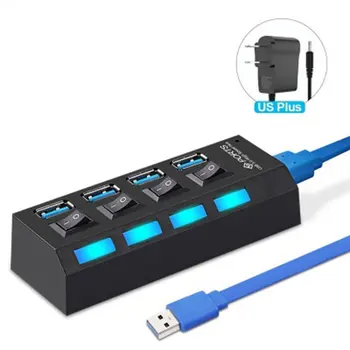 

USB Hub 3.0 USB Splitter Multi USB 3 2.0 Hub Multiple 7 Port Hab Splitters Use Power Adapter Computer Accessories Hub For PC