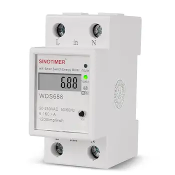 

WDS688 Digital Electric Consumption kWh Din Rail Smart Energy Single Phrase DIN Rail WiFi Smart Energy Meter App Remote Control
