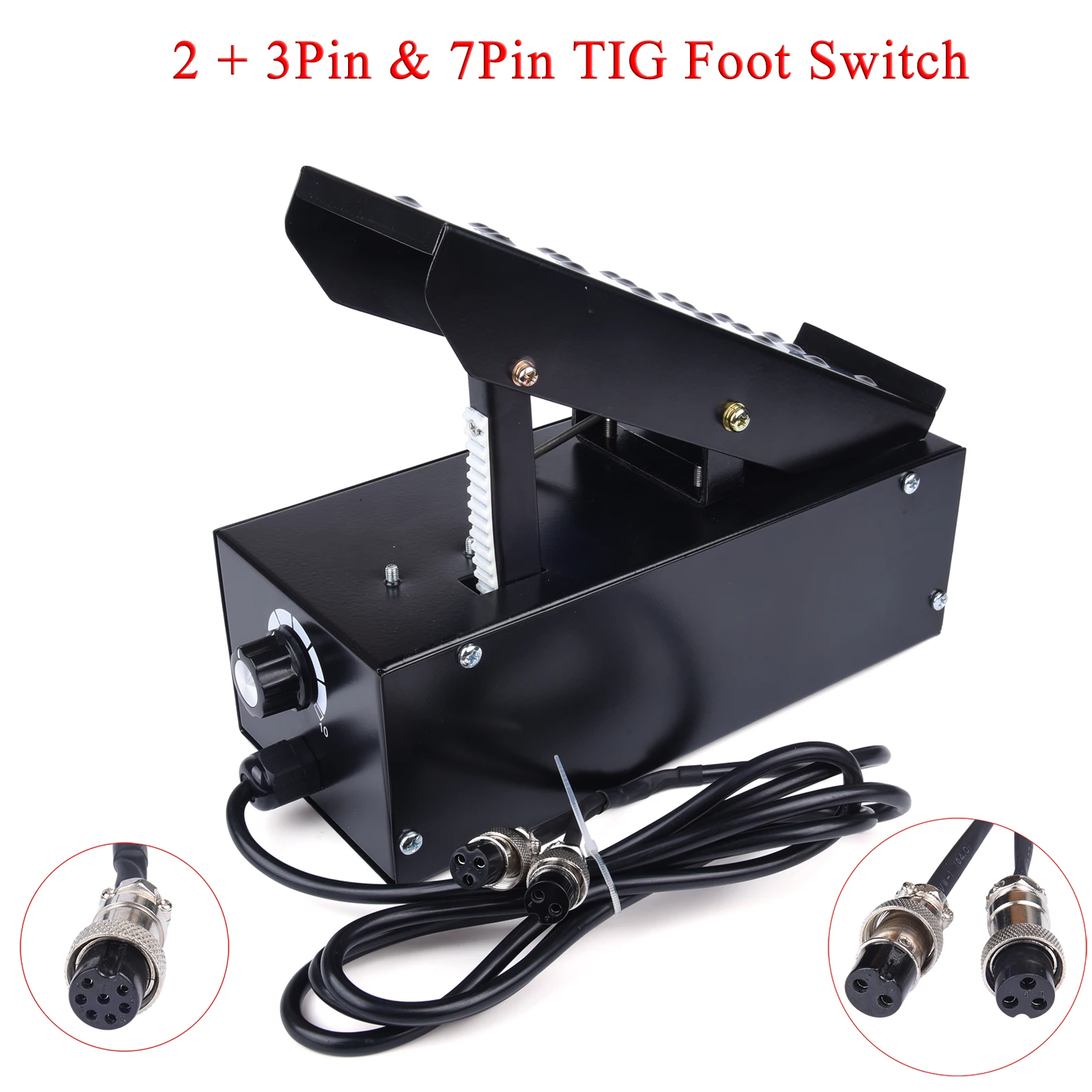 2+3/7 Pins Foot Pedal Power Amperage Controller Current Stepless Adjustable Switch For TIG ATGW Spot Weldding IGBT Machine