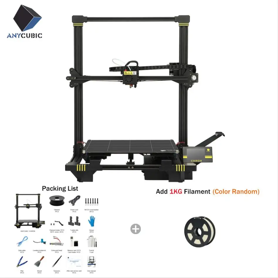 Anycubic 3d принтер anycubic Chiron плюс большой размер печати дешевый 3D принтер 400*400*450 мм печать DIY наборы FDM TFT impresora 3d - Цвет: Chiron add 1kg