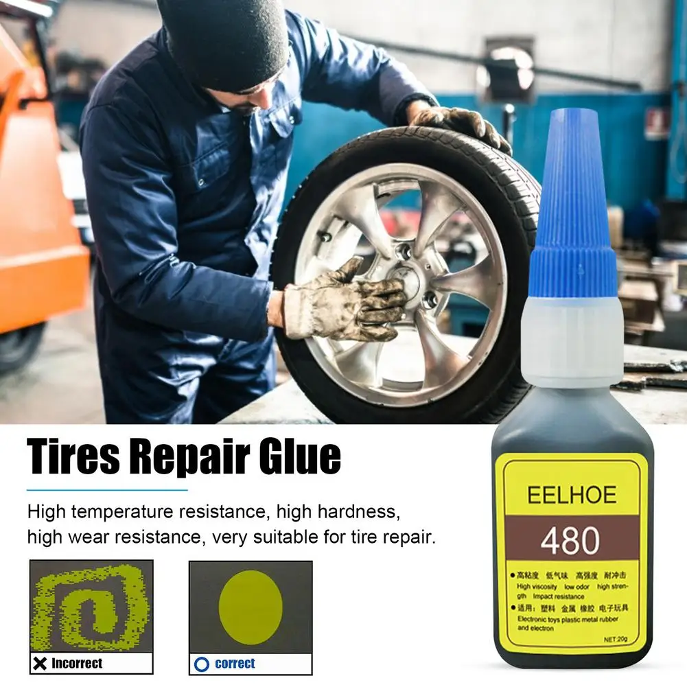 480 Super Sticky Glue Car Rubber Repair Tire Glue Mighty Black A