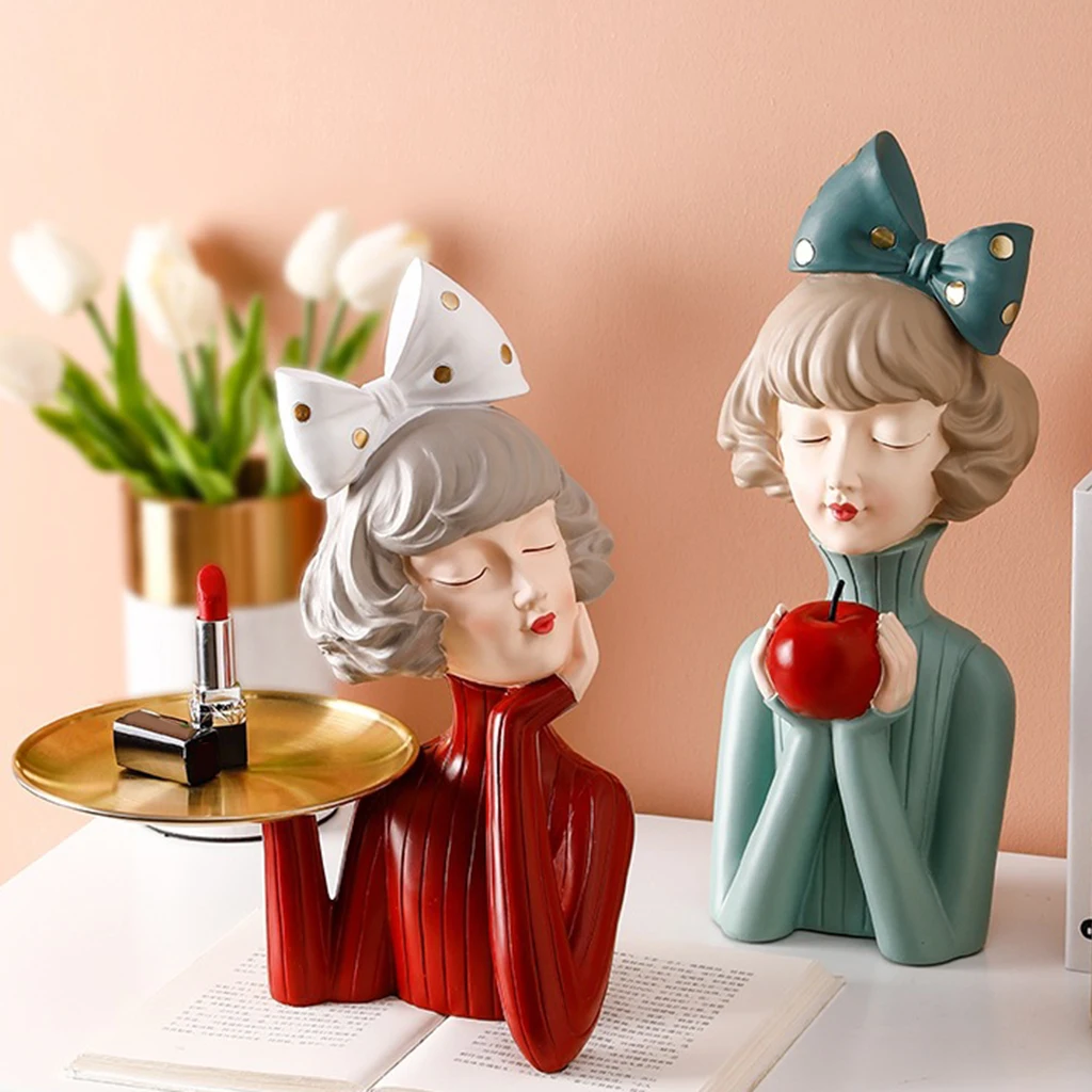 Resin Bubble Girl Figurine Figure Statue Modern Sweet Girl Statue Desktop Ornament Decor table top décor