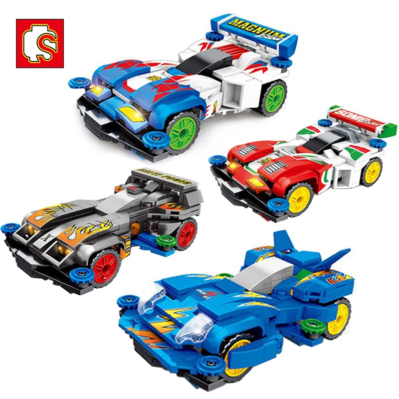 

Sembo Blocks 2 IN 1 Mini Transformation Super Car Compatible Technic Voiture Building Bricks Educational Toys Birthdays Gifts