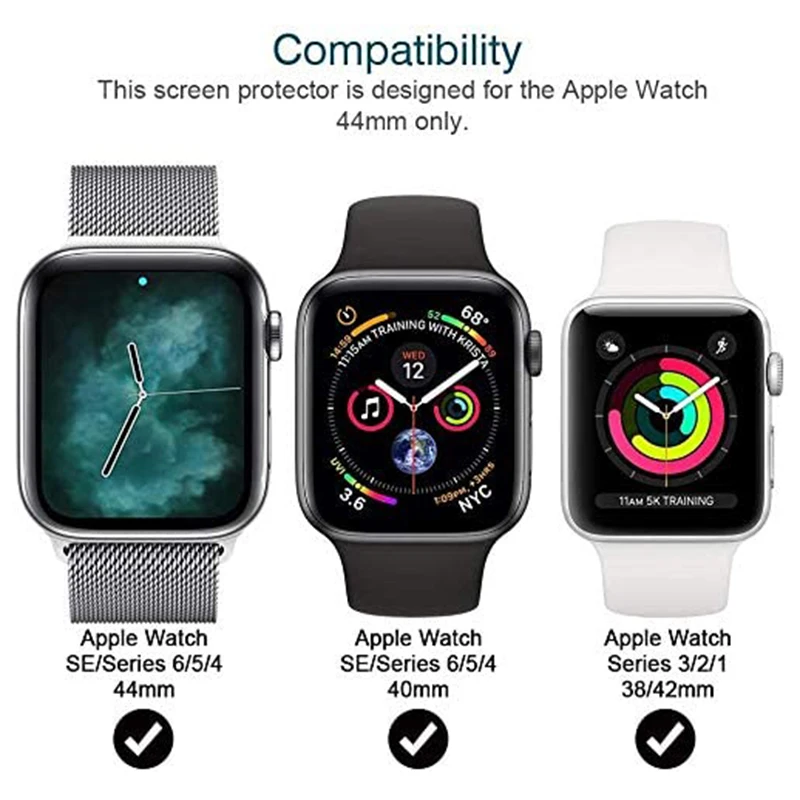 Full Curved Screen Protector For Apple Watch 6 5 4 3 SE 38mm 42mm Anti-blue Film For iWatch 40mm 44mm (Not Tempered Glass)