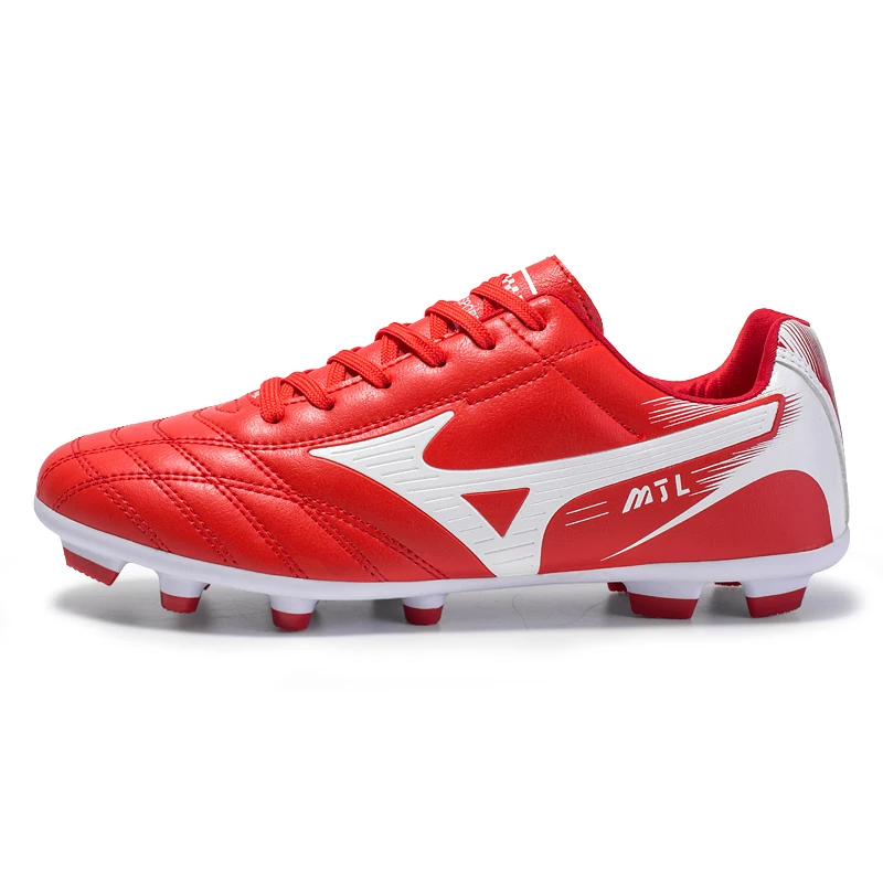 Новые мужские футбольные бутсы для мальчиков, уличные футбольные бутсы, футбольные бутсы, Молодежные тренировочные кроссовки, спортивная обувь, Размеры 35-44 - Цвет: red