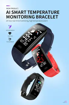 

2020 T5 Smart Watch Temperature Heart Rate Monitor Fitness Watch Waterproof Weather Reminder Smart Watch Sport