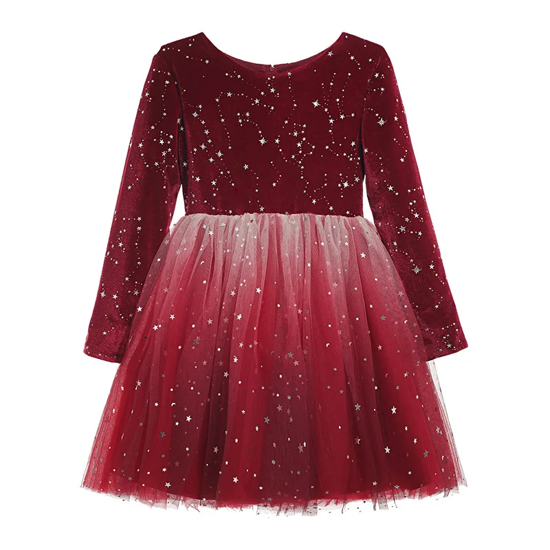 Новинка; Модное детское платье для маленьких девочек; сезон осень-зима; Пышное Платье; платье принцессы с длинными рукавами для девочек