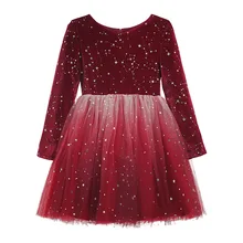 Новинка; Модное детское платье для маленьких девочек; сезон осень-зима; Пышное Платье; платье принцессы с длинными рукавами для девочек