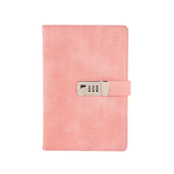 

A5 Notebook with Password Lock Leather Agenda Diary Week Planner Notepad School