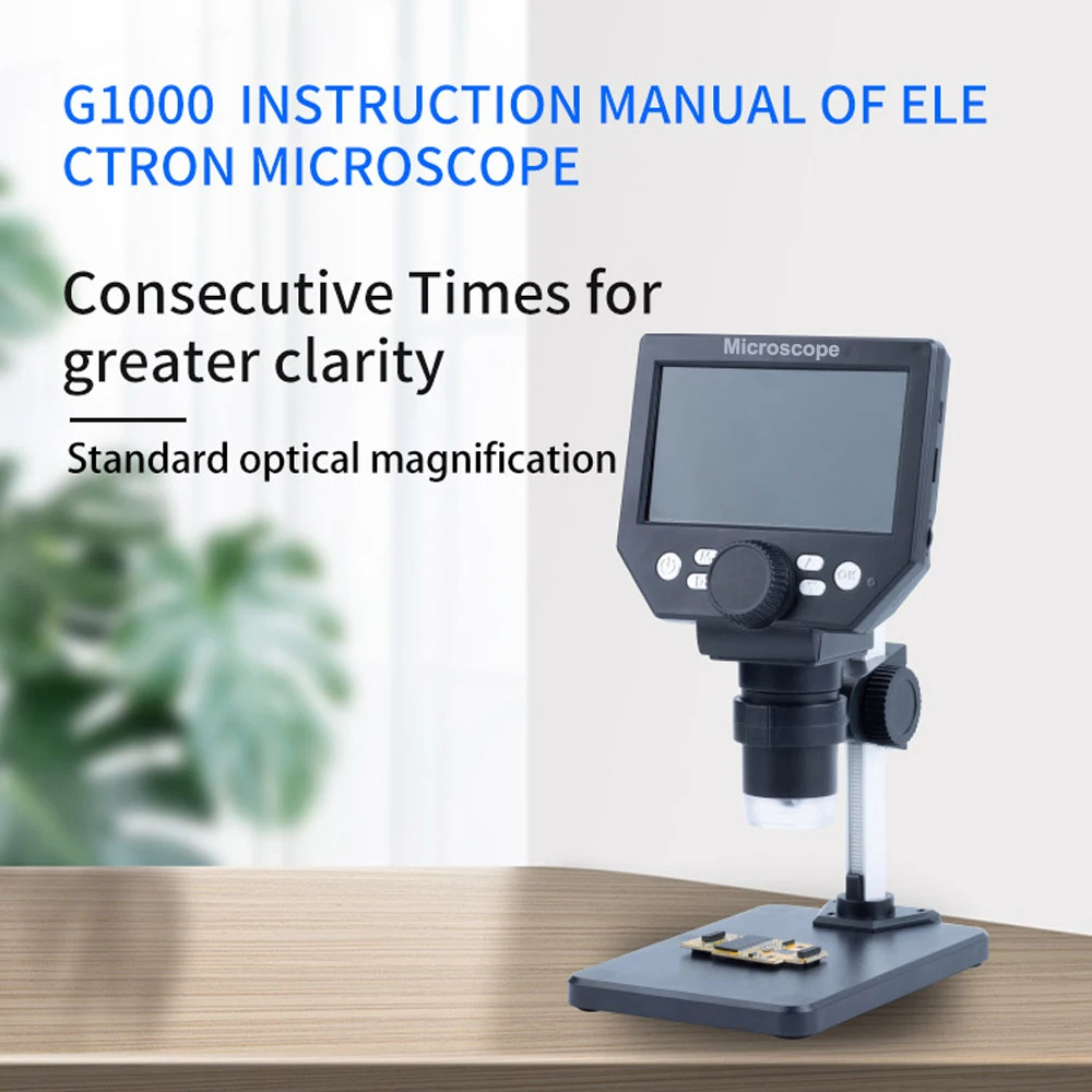 Digital Microscope Handheld Microscope Mini Microscope Pocket Microscope 8MP 1-1000X Digital Microscope for Soldering Electronic 1000X Continuous Amplification Magnifier Microscopes 4.3"
