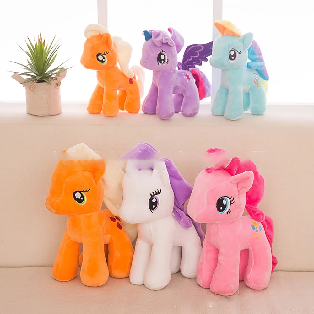 

Cute Ponys Girls Plush Toys Peluche Cartooon Animal Toy Unicorn Twilight Rainbow Fluttershy Spike Stuffed Doll Kawaii Room Decor