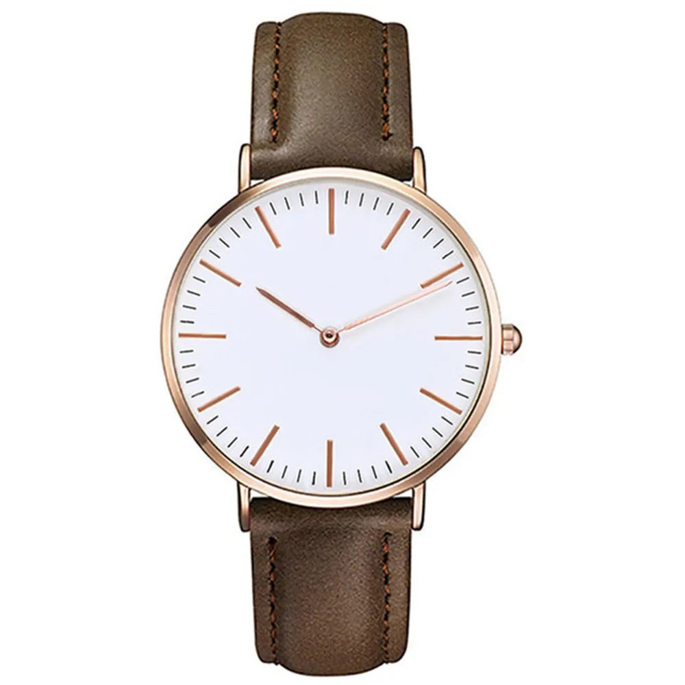 

Fashion Ultra-Thin COUPLE'S Leather Belt Casual Watch Simple Generous Small Two Needle Belt Watch Quartz General-