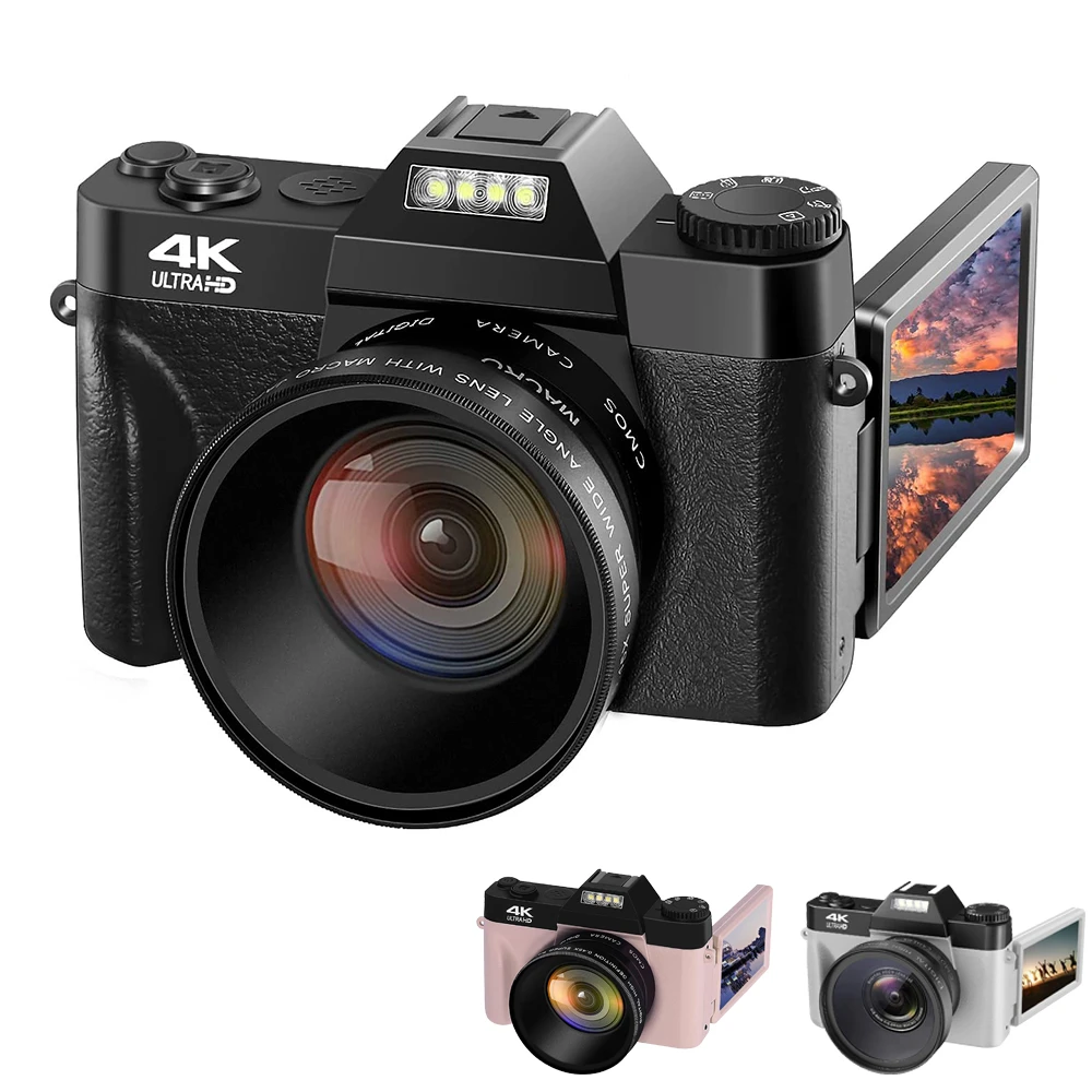 4K Full HD Digital Camera 3inch 48MP 16X Digital Zoom Flip Screen Autofocus Professional Camcorder for Photography on YouTube best compact camera for travel