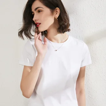 

Viscose Short Sleeve T-shirt Women's Laziness-Style Loose-Fit Korean-style Versatile Fashion Solid Color Simple Summer Casual St
