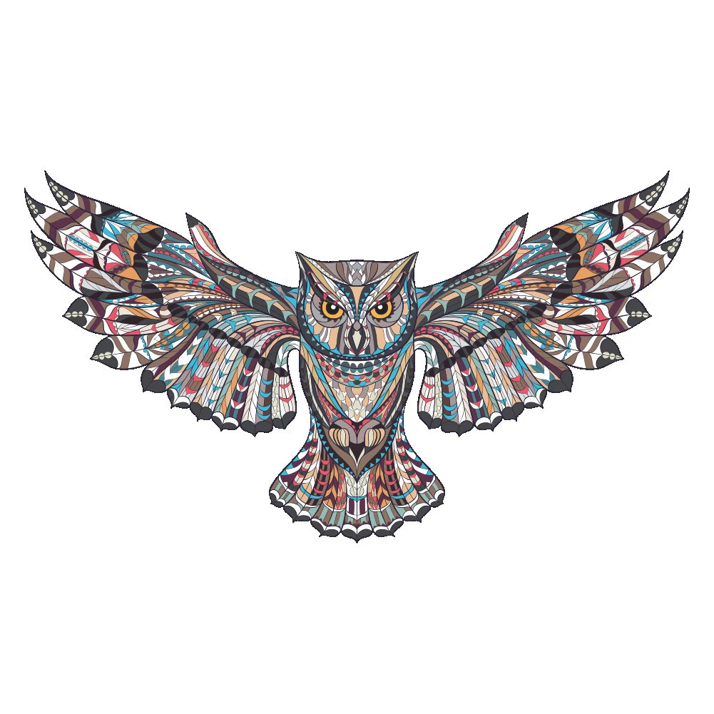 Karya Seni Burung Hantu Mozaik Dinding Elemen Menyebar Sayap Bulu Burung Potret Polyvinyl Stiker Kamar Anak Anak Ruang Tamu Dekorasi Rumah Wall Stickers Aliexpress