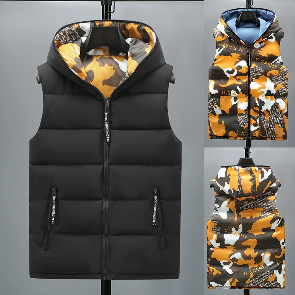 Parent-Child Matching Camouflage Child Waistcoat Girls Boys Reversible Vest Cotton Kids Jacket Children Outerwear 105-185cm Children Vest