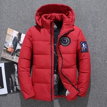 Men's White Duck Down Jacket Coat Winter Warm Hooded Thick Puffer Parka High Quality Casual Fashion Windbreaker Down Jacket Men