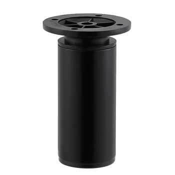 

4 × Furniture Cabinet Legs Aluminum Round Tube Black Height Adjustable Furniture Legs Cabinet Table Sofa Bed Feet Furniture Legs