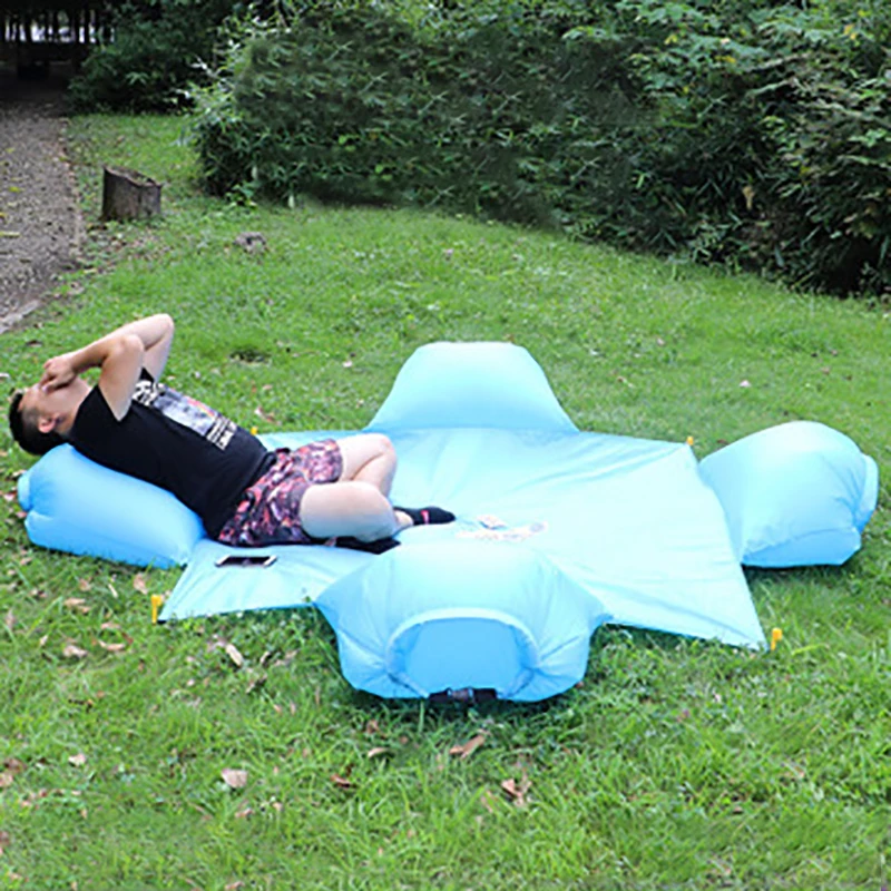 Водонепроницаемая воздушная подушка коврик для пикника Водонепроницаемый Открытый Портативный складной влажной коврик с надувной подушкой