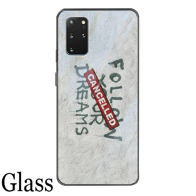 Banksy Art Glass Case for Samsung Galaxy S21 A51 S20 A50 A71 A70 S10 S9 S8 A21S M31 S10e A20 A30 Note 20 10 9 8 Lite Plus Ultra W1082