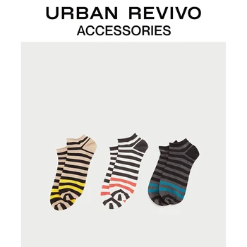 

UR Spring New Men Socks Striped Design Elastic Cuffs Socks AM06TA1N2000