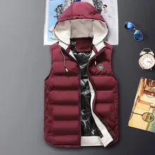 Стиль, однотонный жилет, мужской осенний и зимний тренд, Теплая мужская куртка с капюшоном, корейский стиль, приталенные Топы