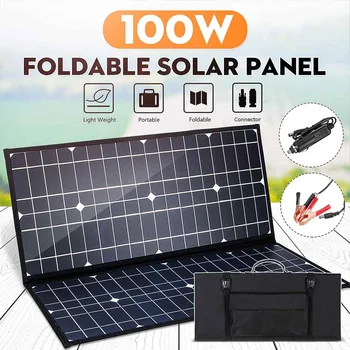 

100W 18V Solar Panel Semi-flexible Monocrystalline Solar Cell+10A/20A/30A Controller Outdoor Connector Battery Charger